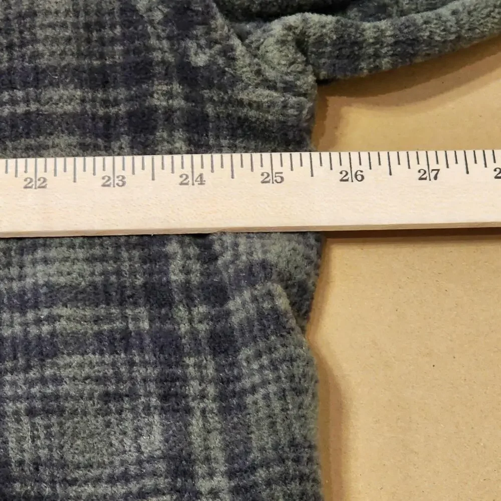 Woolrich Jacket Mens XL Green Plaid Fleece Full Zip Collar Olive Hunt 16121